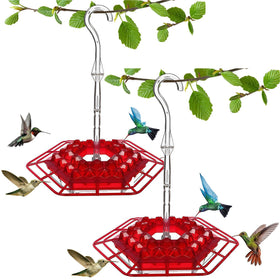 Roself hummingbird feeder hanging outdoors for patio or garden use.