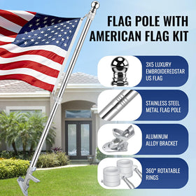 Rosflagus 5ft outdoor flag pole height for curb appeal.