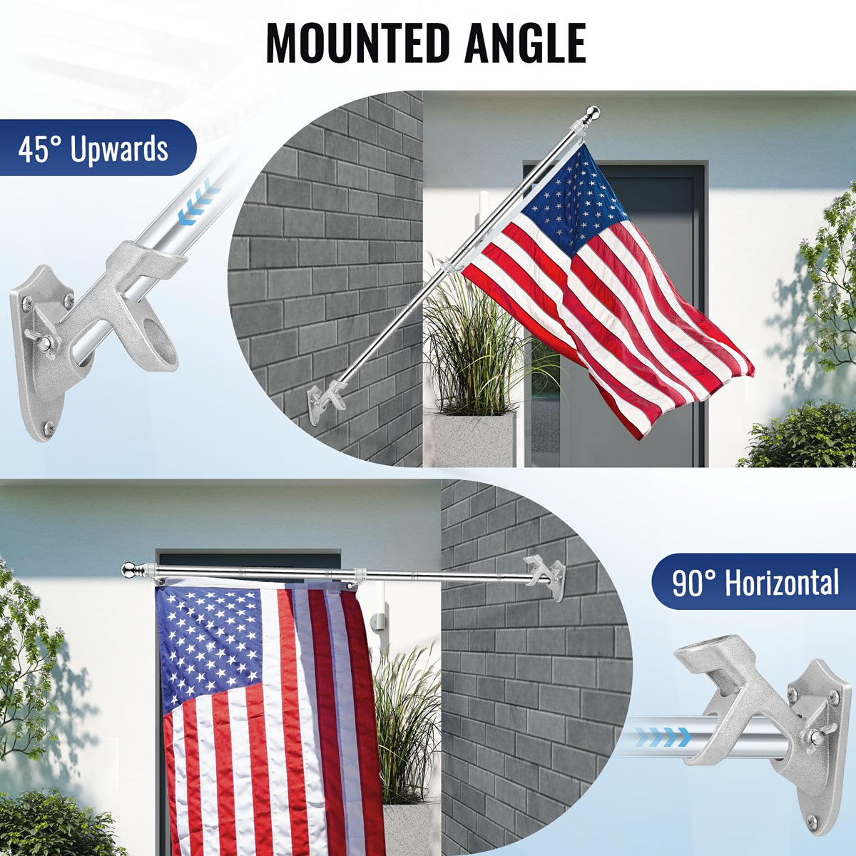 Rosflagus tangle-free rotation keeps flags fluttering freely.