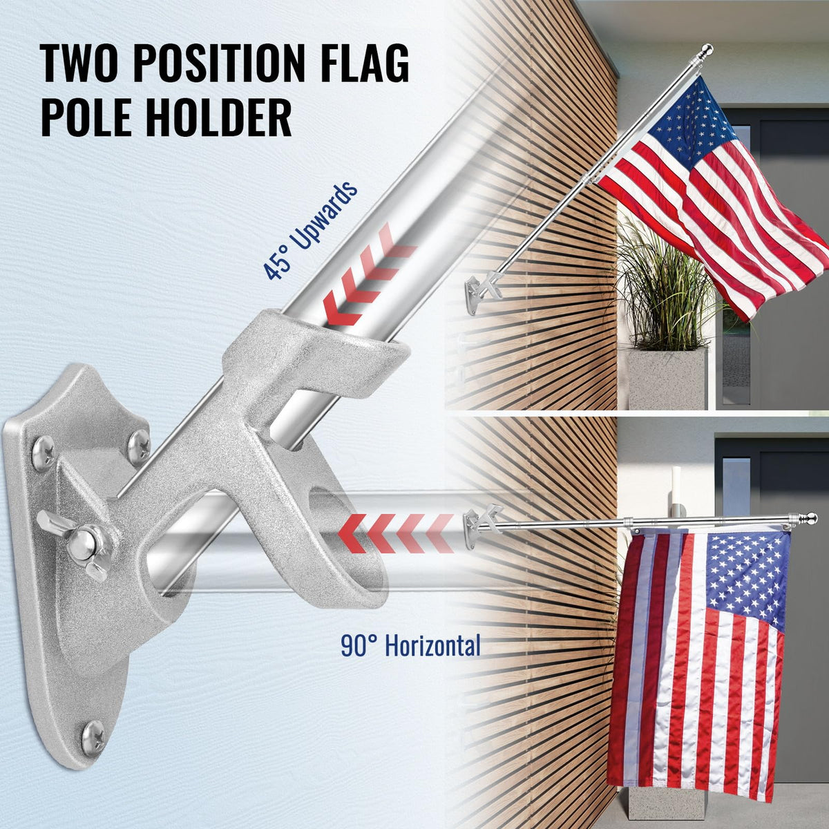 Rosflagus Jetlifee aluminum-bracket provides sturdy rust-free support.