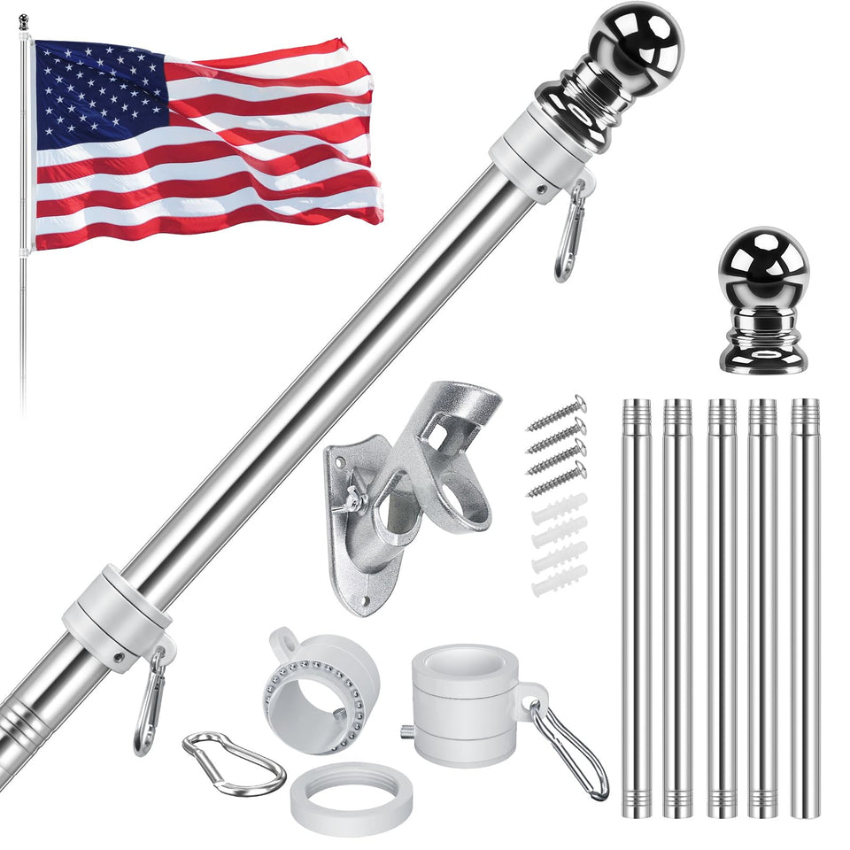 Rosflagus Jetlifee flag pole assembly on wall for secure display.