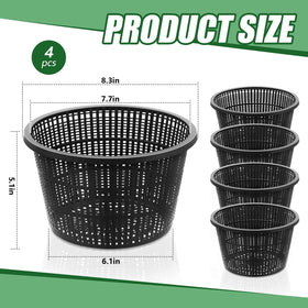 Roshtia aquatic plant basket side view demonstrates durable, fade-resistant material for ponds.