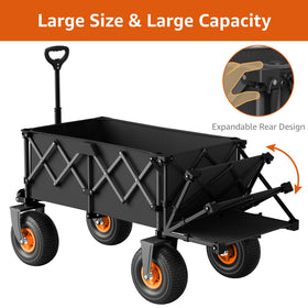 ROSONG Wagon folded to compact size for easy storage in a car trunk.