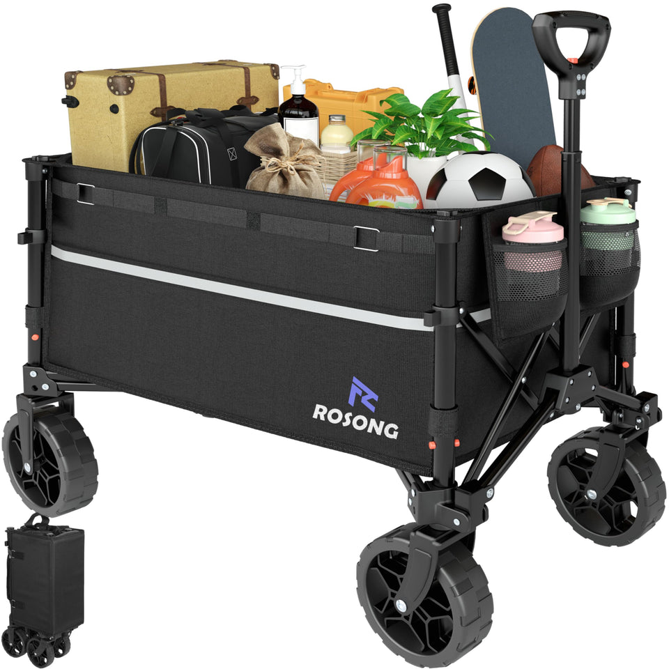 ROSONG collapsible wagon folded compact design for easy storage and transport.
