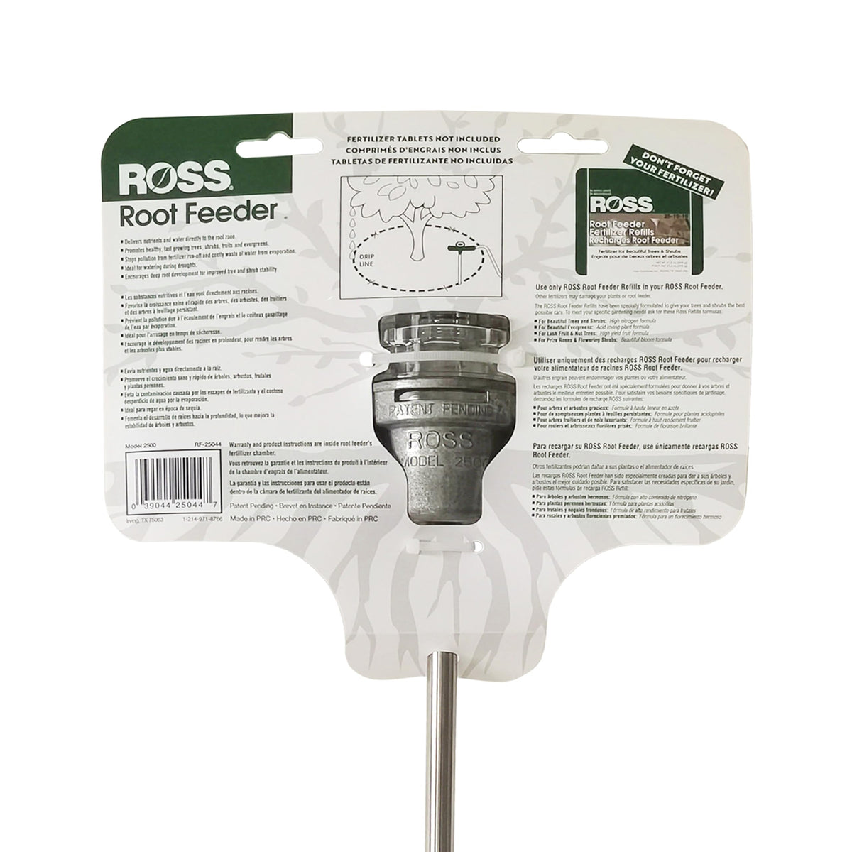 Ross Root Feeder drip line placement improves root access and uniform watering.