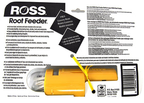 Ross Root Feeder 102A dripline application reduces surface runoff and evaporation.
