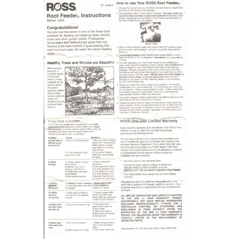 Ross Root Feeder 102A simple garden installation with a standard hose.