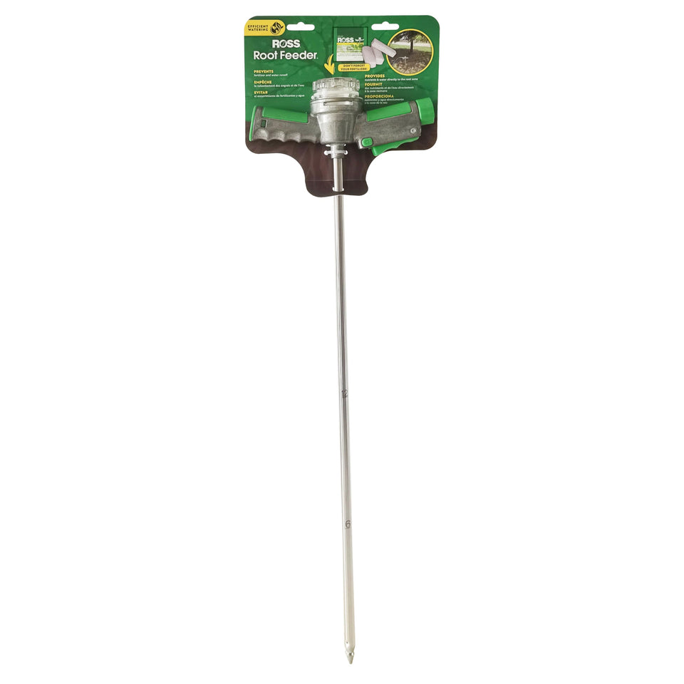 Ross Root Feeder inline fertilizer dispenser focuses nutrients at the root zone for healthier growth.