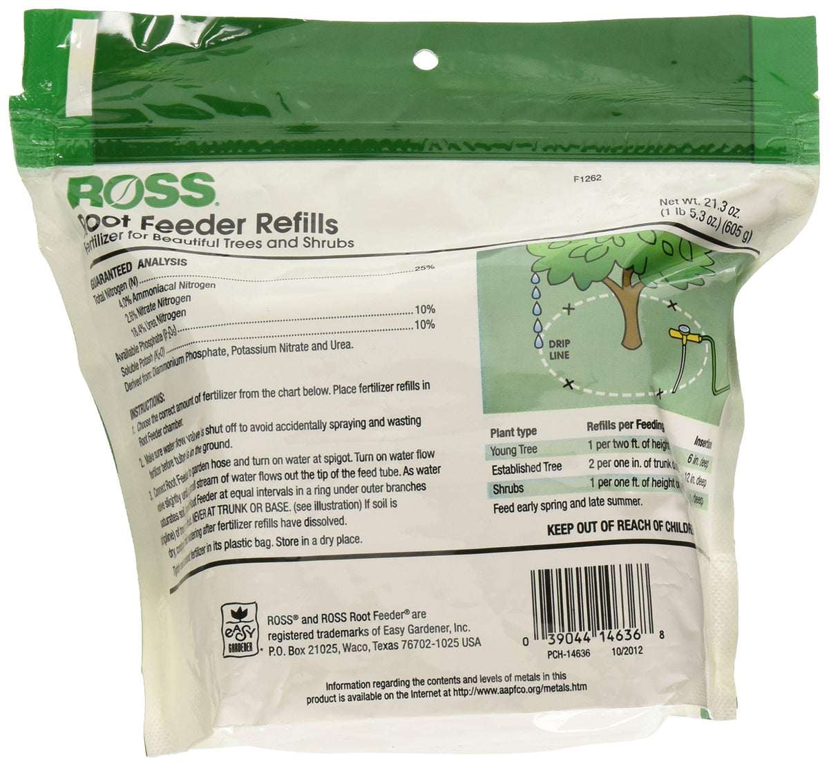 Application-to-roots setup with Ross Refills in a garden