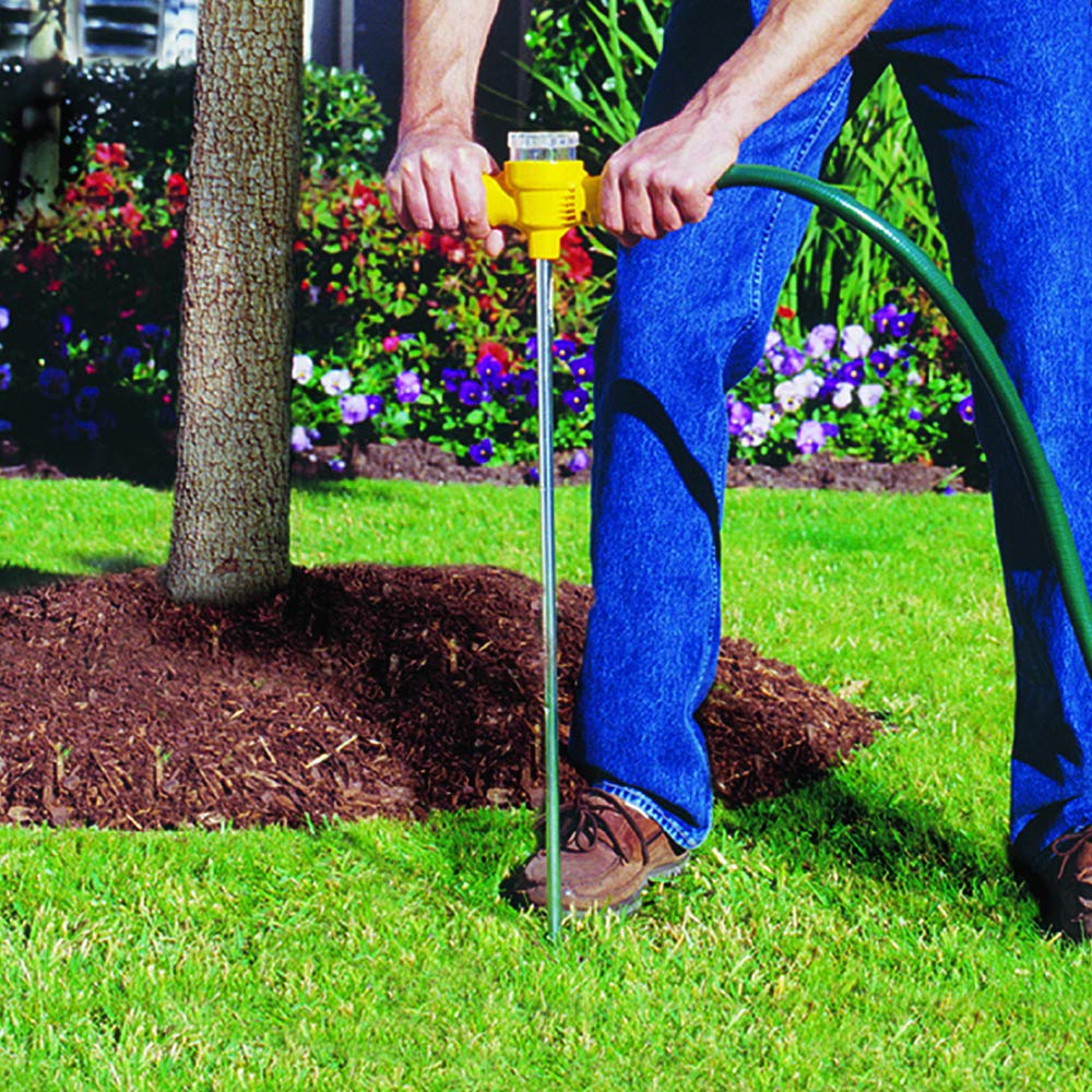 Garden scene with trees using Ross Root Feeder Refills for root health