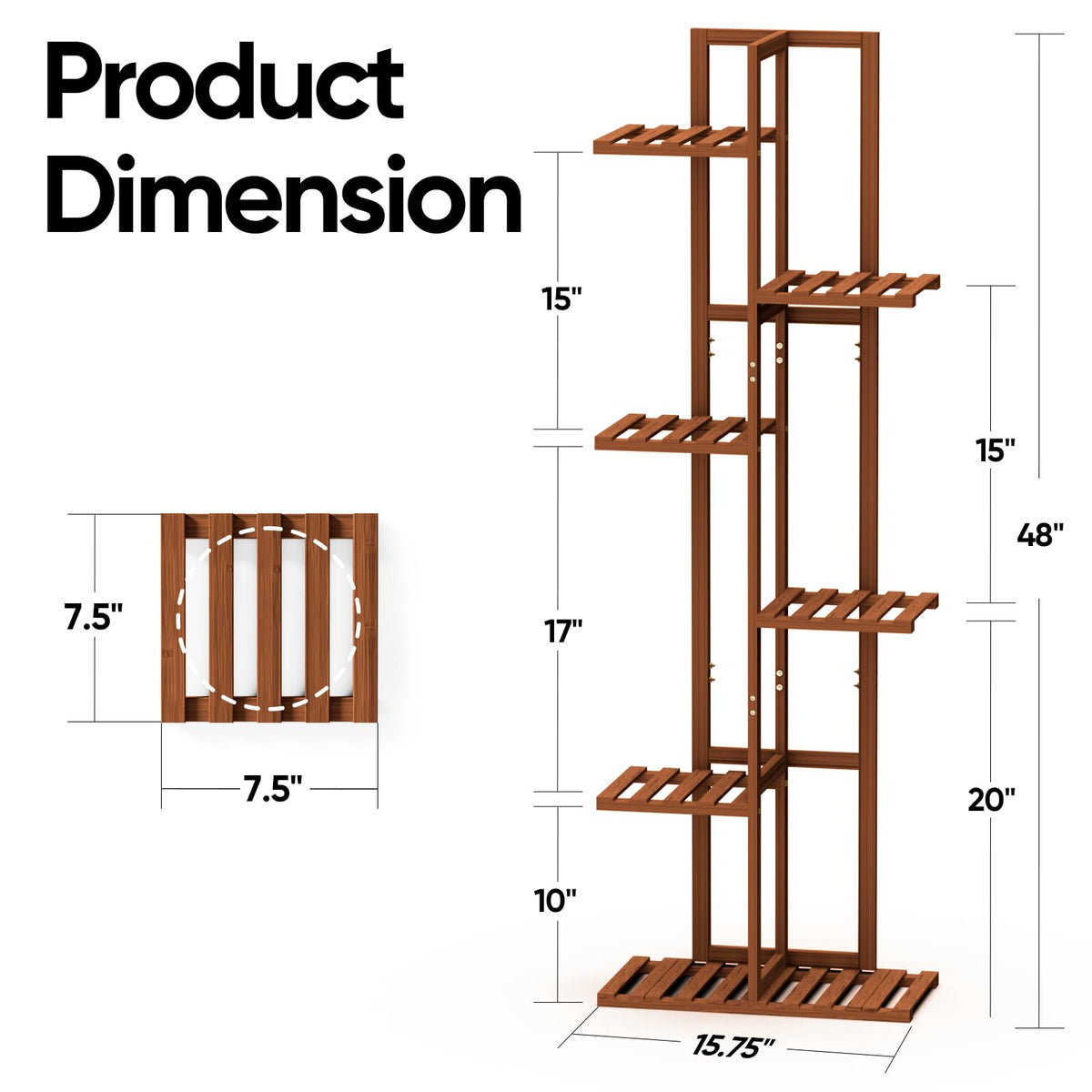 ROSSNY 7-potted capacity close-up shows sturdy tier support up to 20 lb.