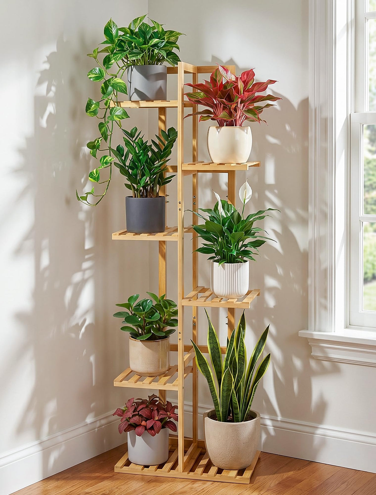 ROSSNY bamboo construction highlights durability and natural finish.