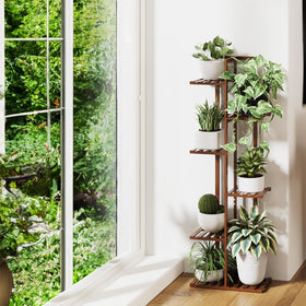ROSSNY mid-century design elevates room aesthetics while keeping plants organized.