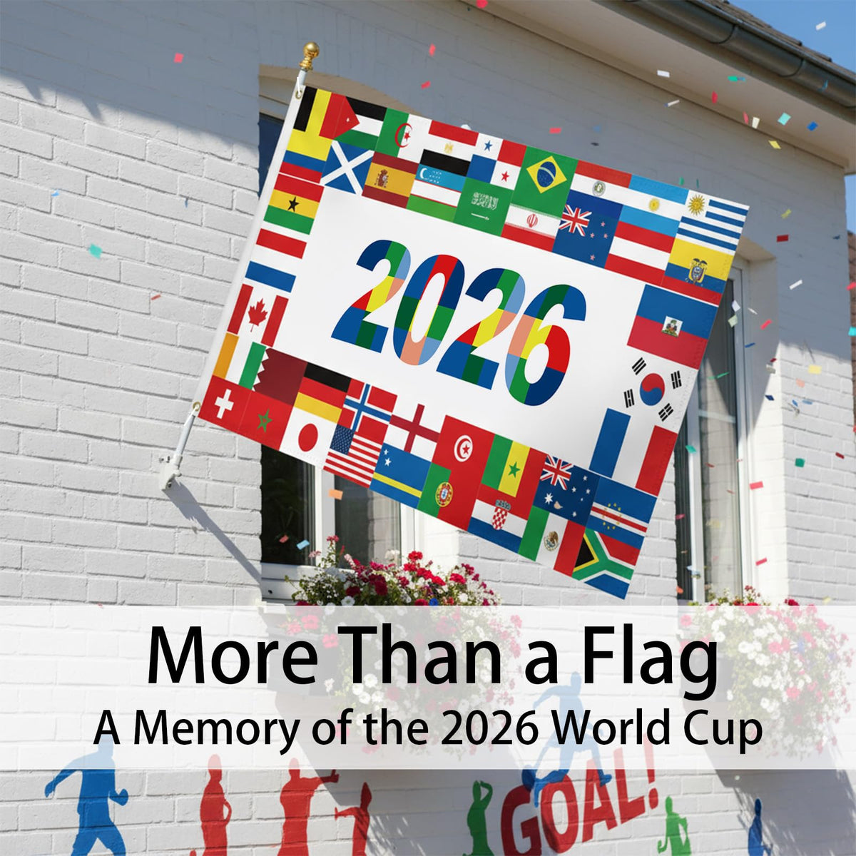 Rosulasi flag banner for indoor and outdoor display, easy to hang.