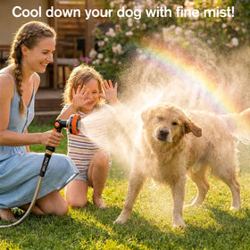 Rosy Earth high-pressure setting tackles stubborn dirt on driveways.