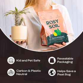 Rosy Soil supports drought tolerant care for aloe vera and succulents