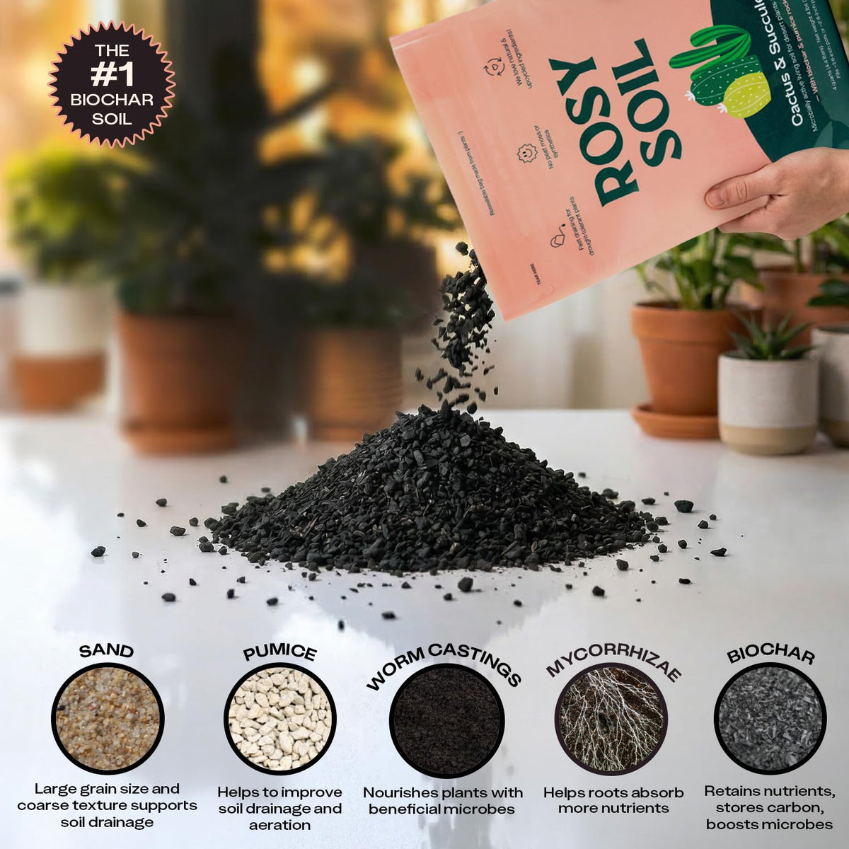 Easy planting guidance with Rosy Soil for accurate root centering