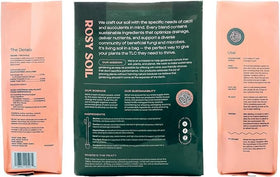 Rosy Soil premium mix texture aids fast-draining setup for drought-tolerant plants