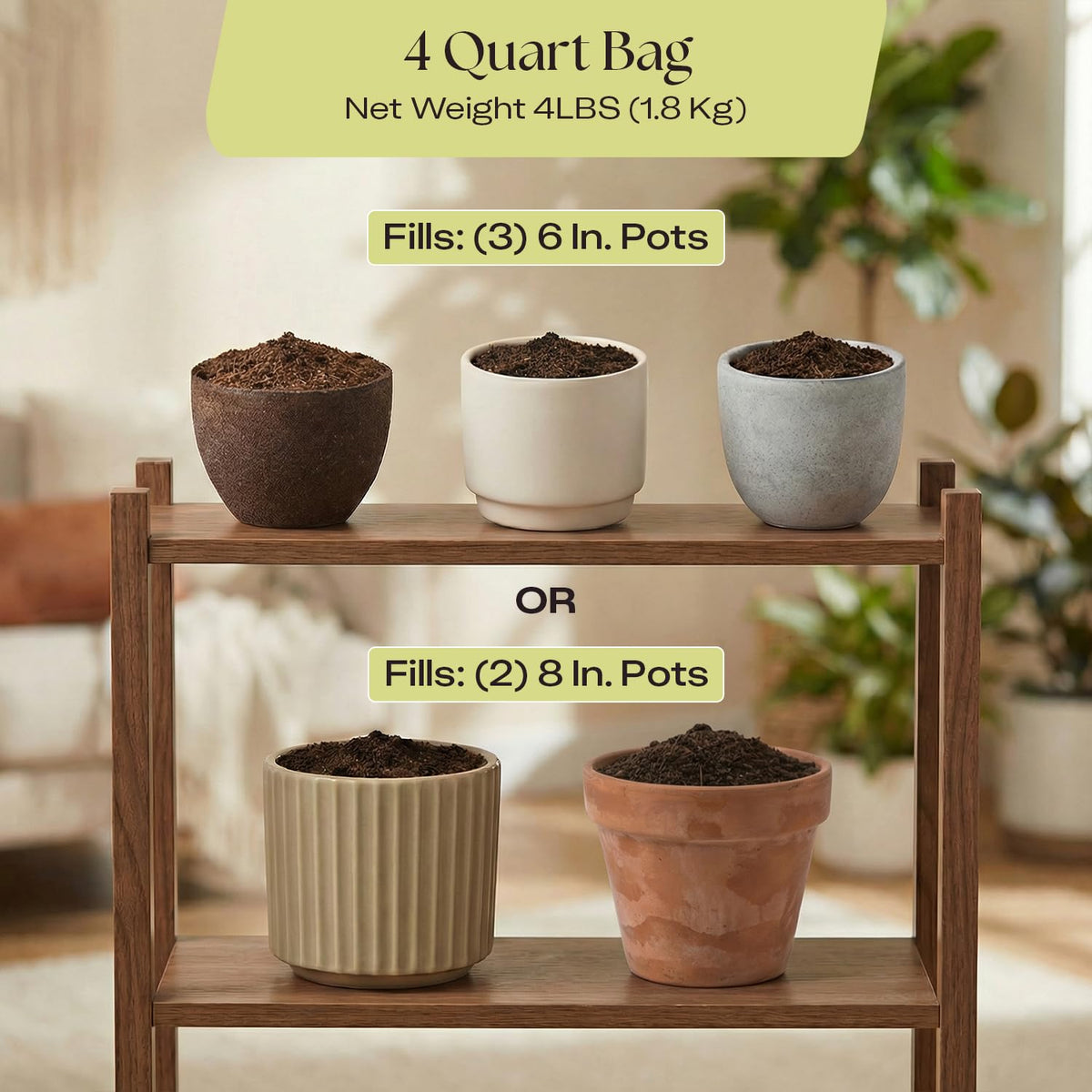 Rosy Soil resealable bag keeps soil fresh and ready for repotting