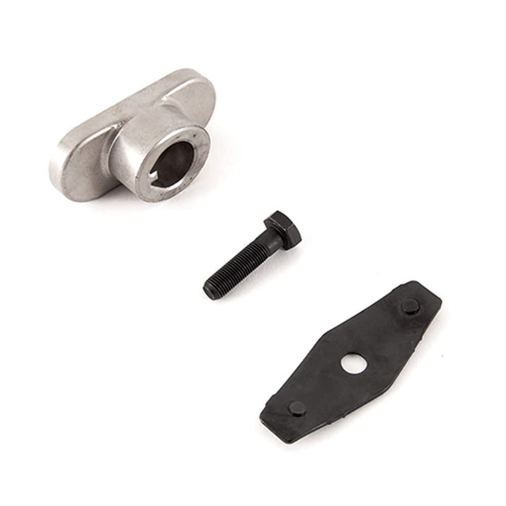 Rotary 15019 adapter kit components laid out for precise compatibility with MTD and Troy-Bilt decks