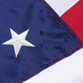 ROTERDON American flag with embroidered stars in blue canton for premium patriotism.