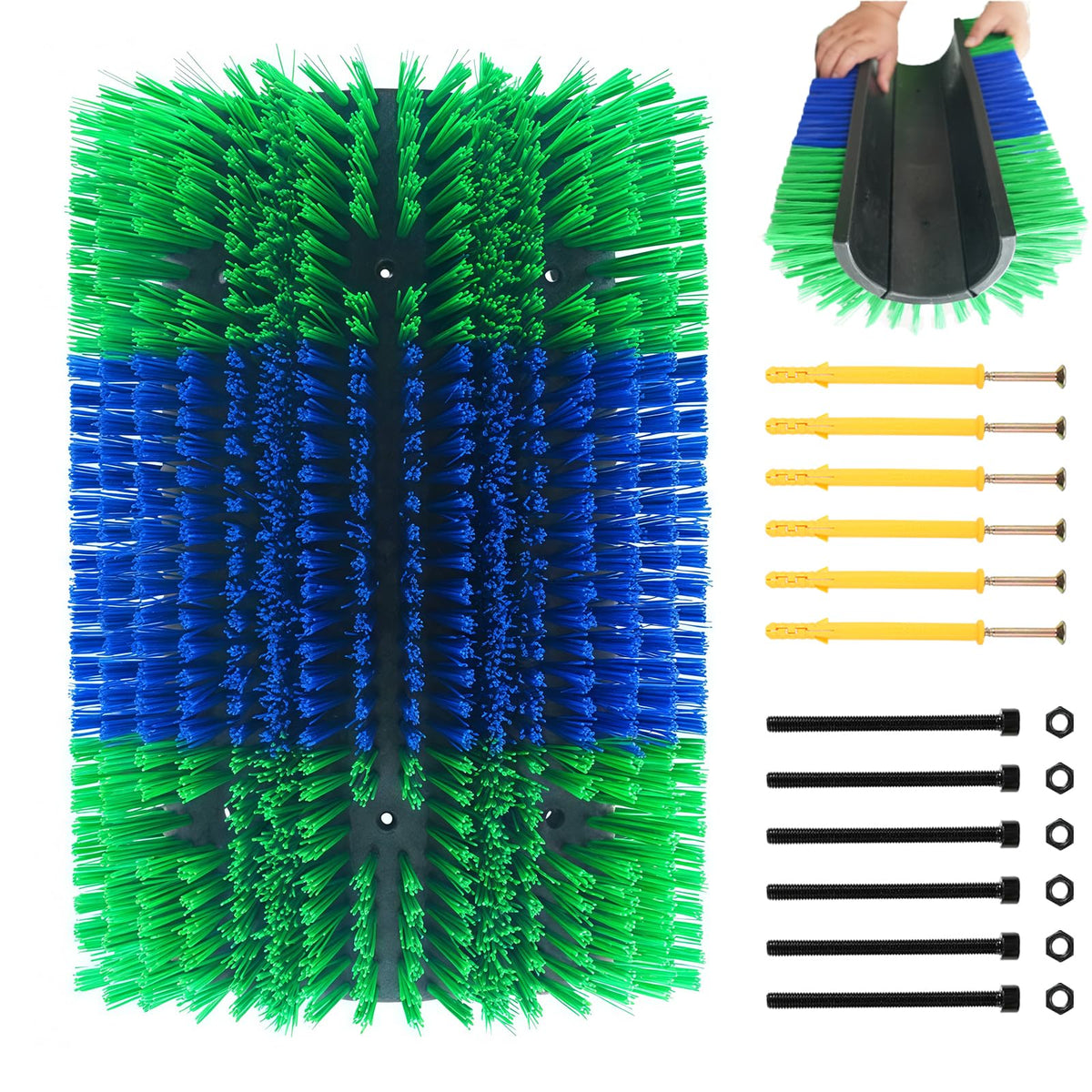 Rouisxue extra-large scratcher mounted on a fence post for versatile setup