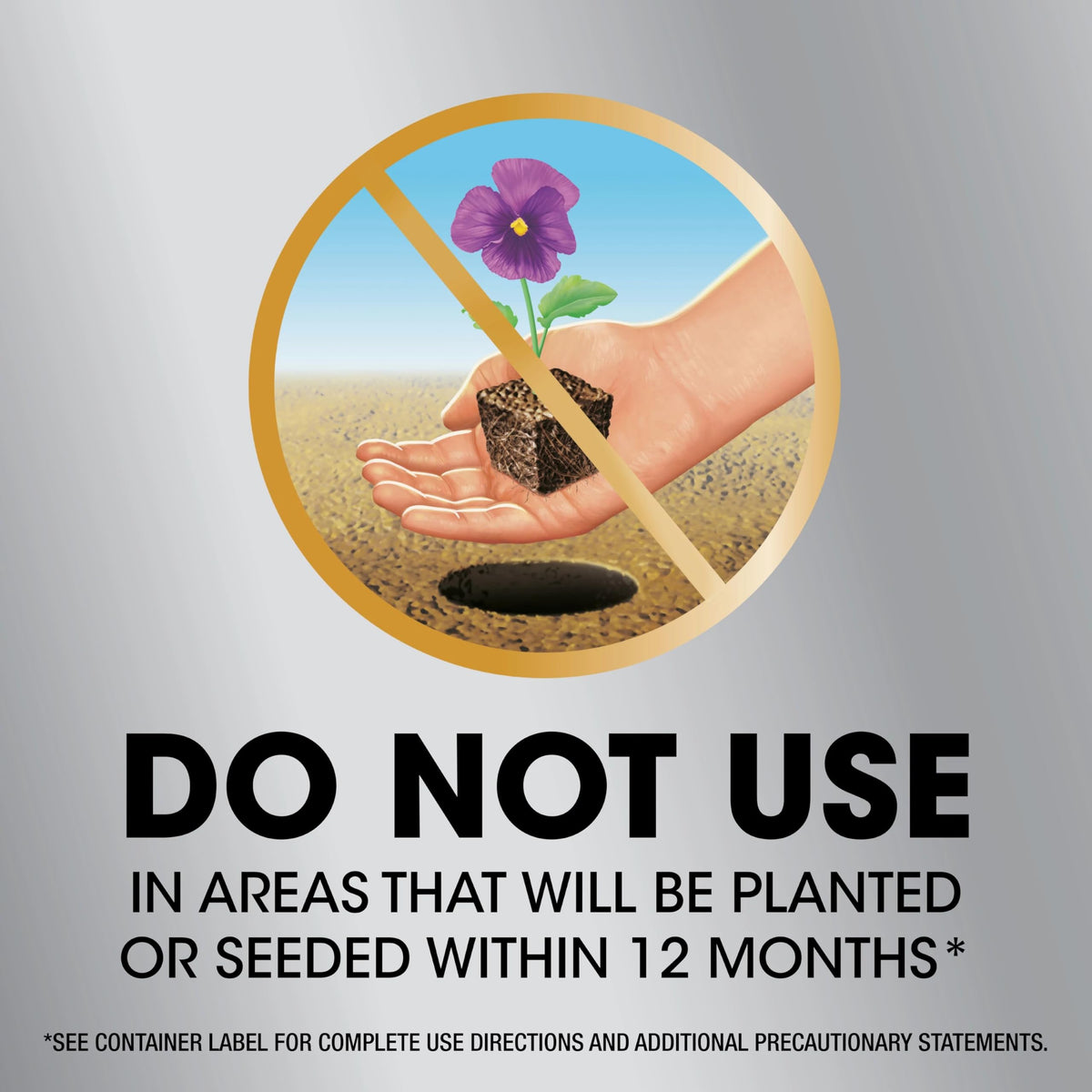 Roundup 12 month preventer applied on non-lawn surfaces.