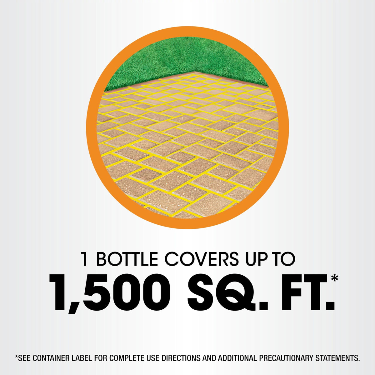 One bottle covers up to 1,500 sq ft with Roundup