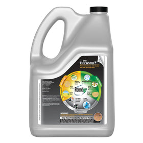 Roundup Dual Action 365 weed killer label closeup targets tough weeds
