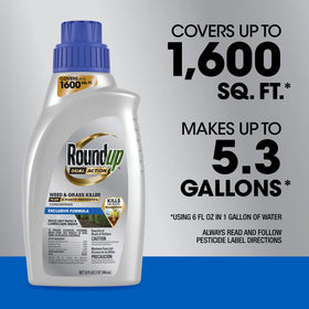 Roundup Dual Action Concentrate in gravel area preventing weed regrowth.
