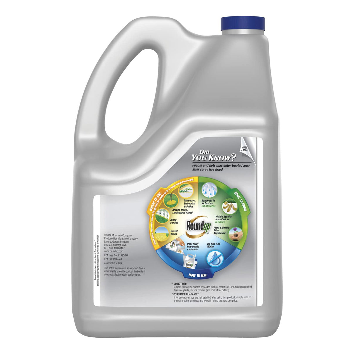 Roundup Dual Action spray application enables targeted weed control.
