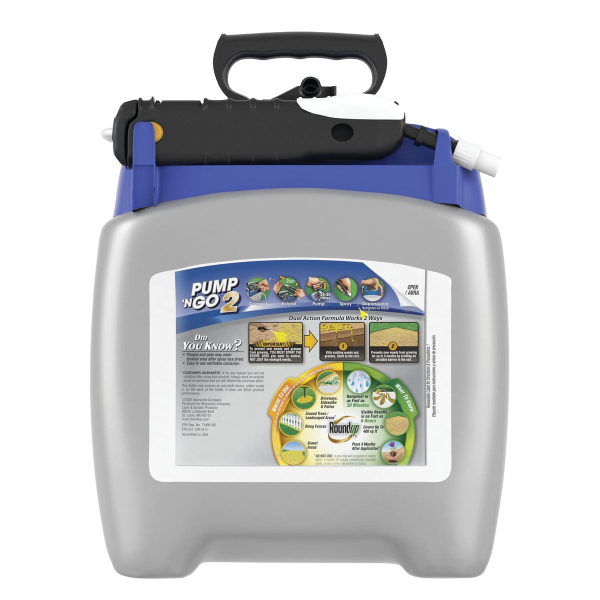 Roundup extendable wand sprayer reaches cracks and edges without bending