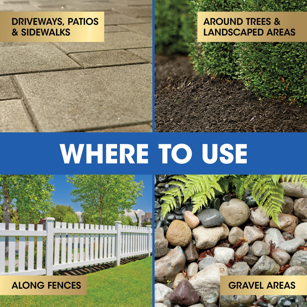 Roundup applied to a hardscape area for effective weed control on driveways and patios.