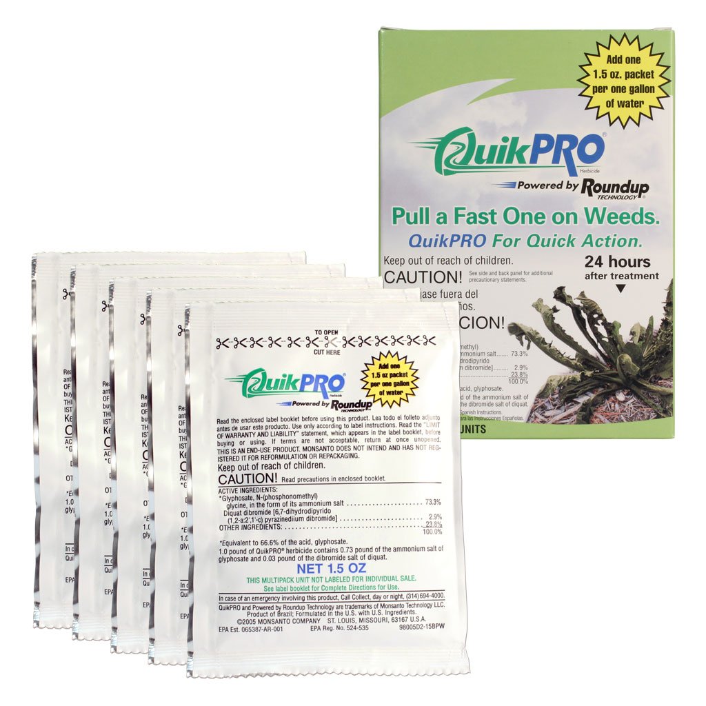 Roundup Quick Pro box 5-gallon mix for fast weed control along pathways and driveways