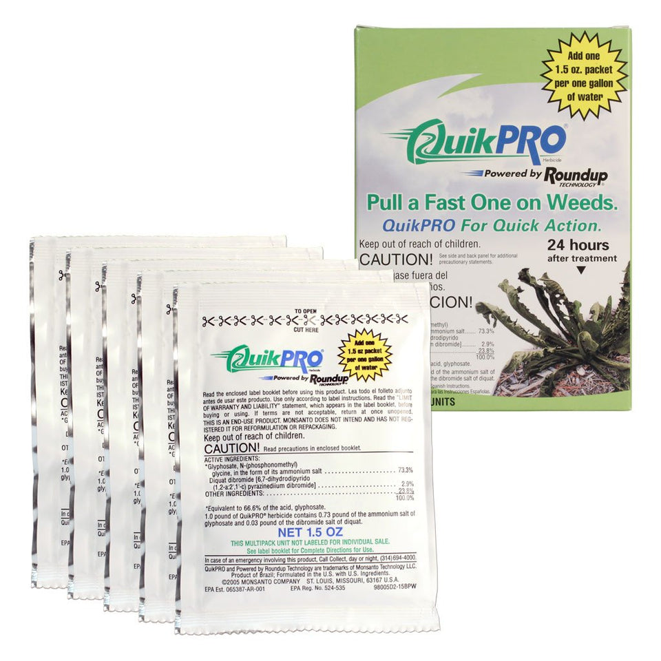 Roundup Quick Pro box 5-gallon mix for fast weed control along pathways and driveways