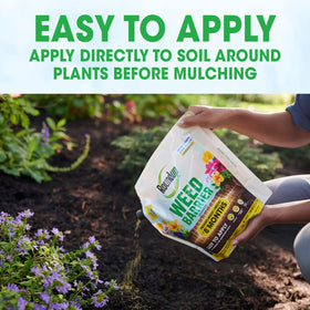 Granules applied around shrubs to form a protective barrier without harming them.