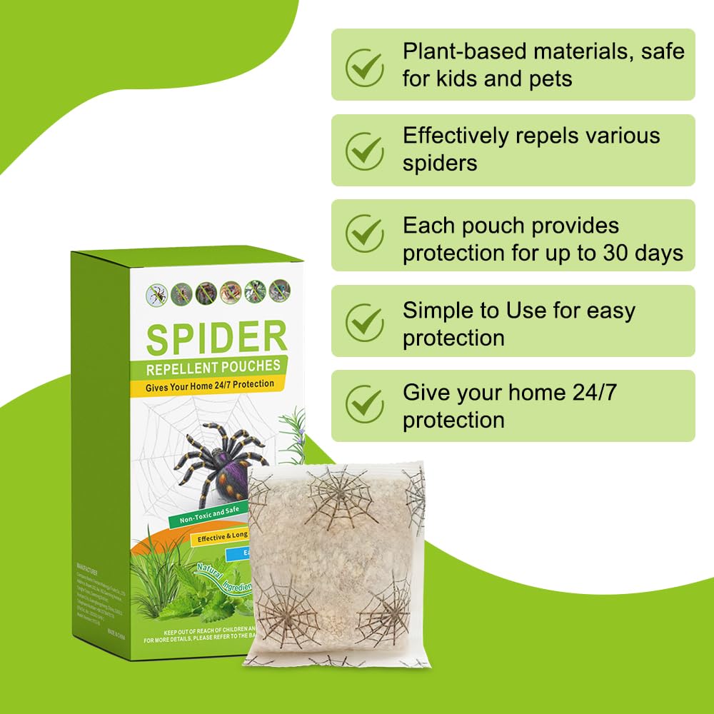 Routade spider repellent pouch placed in a bedroom corner for discreet protection.