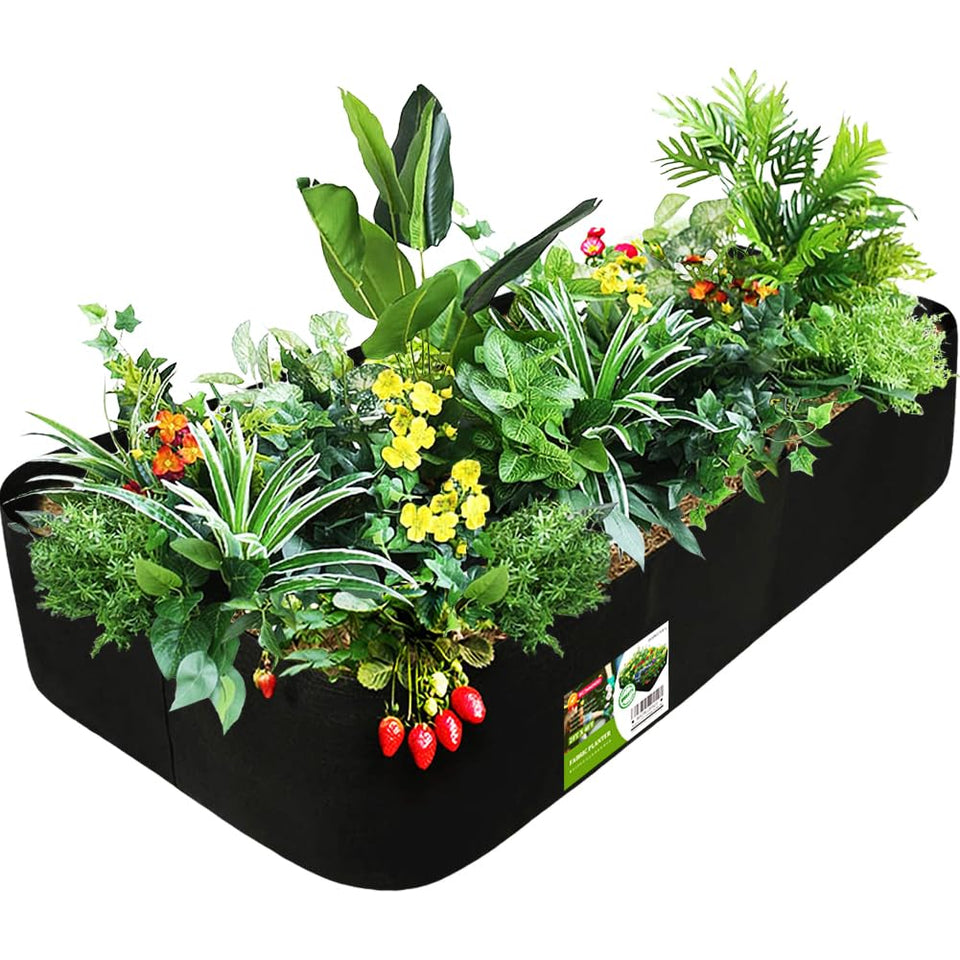 Roveinsia fabric raised garden bed with 58 gallons for airflow and drainage