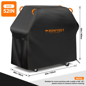 ROWYEET grill cover in durable Oxford fabric protecting from sun and rain