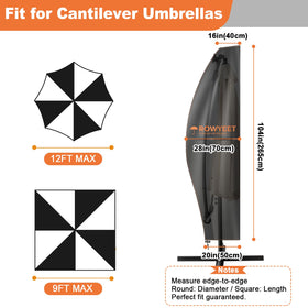 ROWYEET umbrella cover close-up of waterproof dual-layer coating.