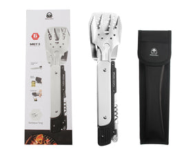 Roxon S601 grilling fork in action at barbecue.