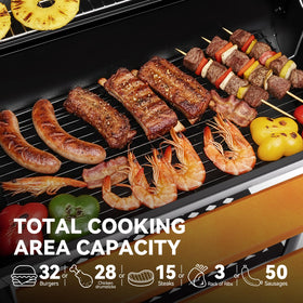Royal Gourmet CC1830W ample prep space on the front table for marinades and tools