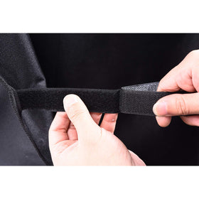 Royal Gourmet CR6412 cover secured by Velcro straps for windy days.