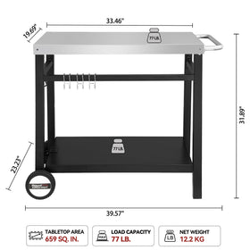 Royal Gourmet dining cart table with movable wheels for easy venue changes.