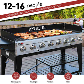 Royal Gourmet folding side tables providing extra prep space