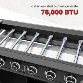 Royal Gourmet GB6000 78,000 BTU total power for versatile outdoor cooking.