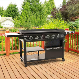 Royal Gourmet GB6000 ceramic-coated flat-top for even heat and easy cleaning.