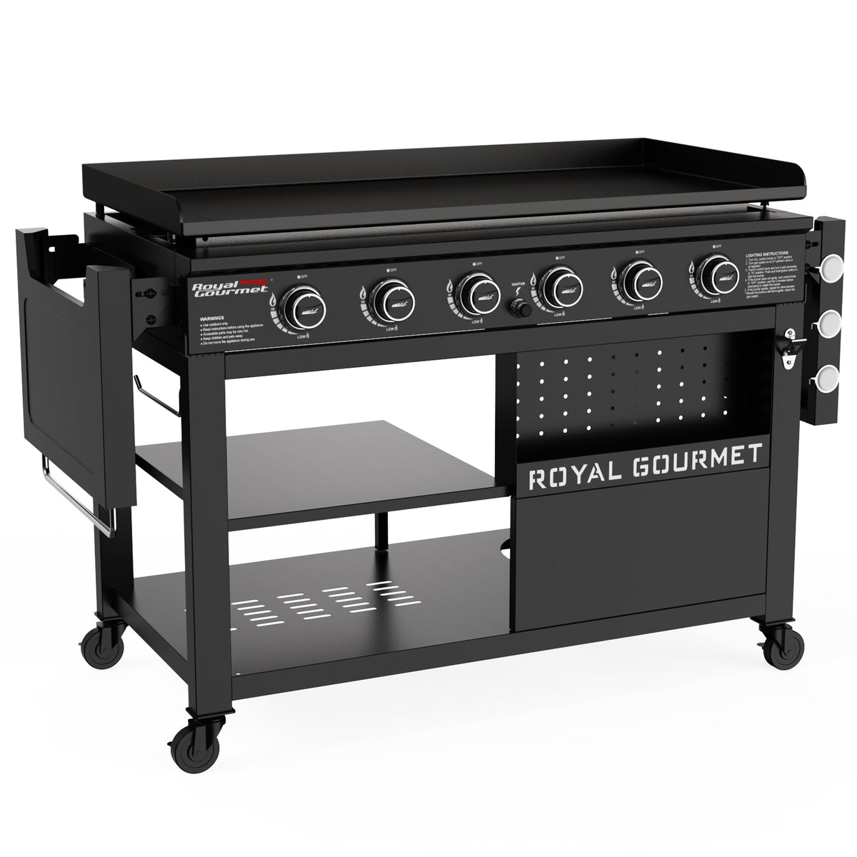 Royal Gourmet GB6000 six-burner gas griddle ready for a large backyard cookout.