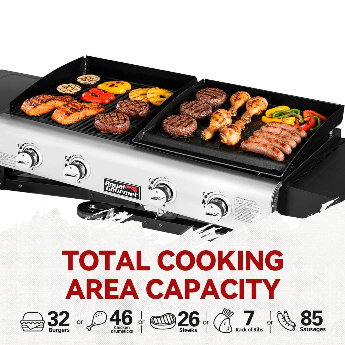 Royal Gourmet GD401C removable oil management for easy cleanup