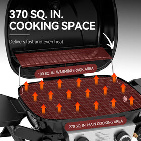 2-burner propane grill ideal for small group meals with the GT2005.